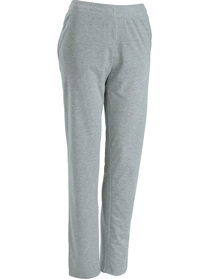 Sweat Freizeithose, lang in grau meliert