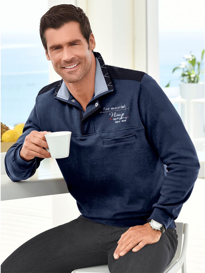 Langarm-Shirt in jeansblau