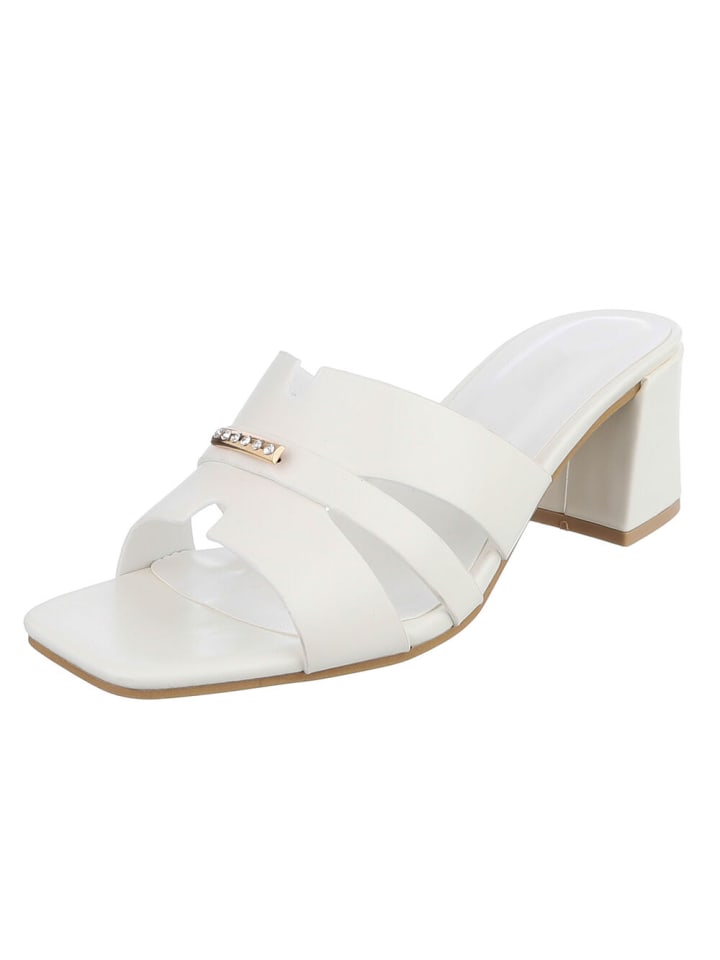 High-Heel Sandalette in Weiß