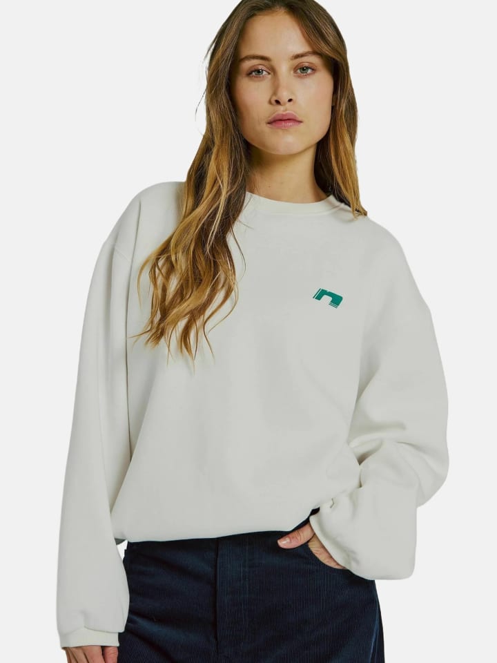 Pullover Daphine in White w. green print