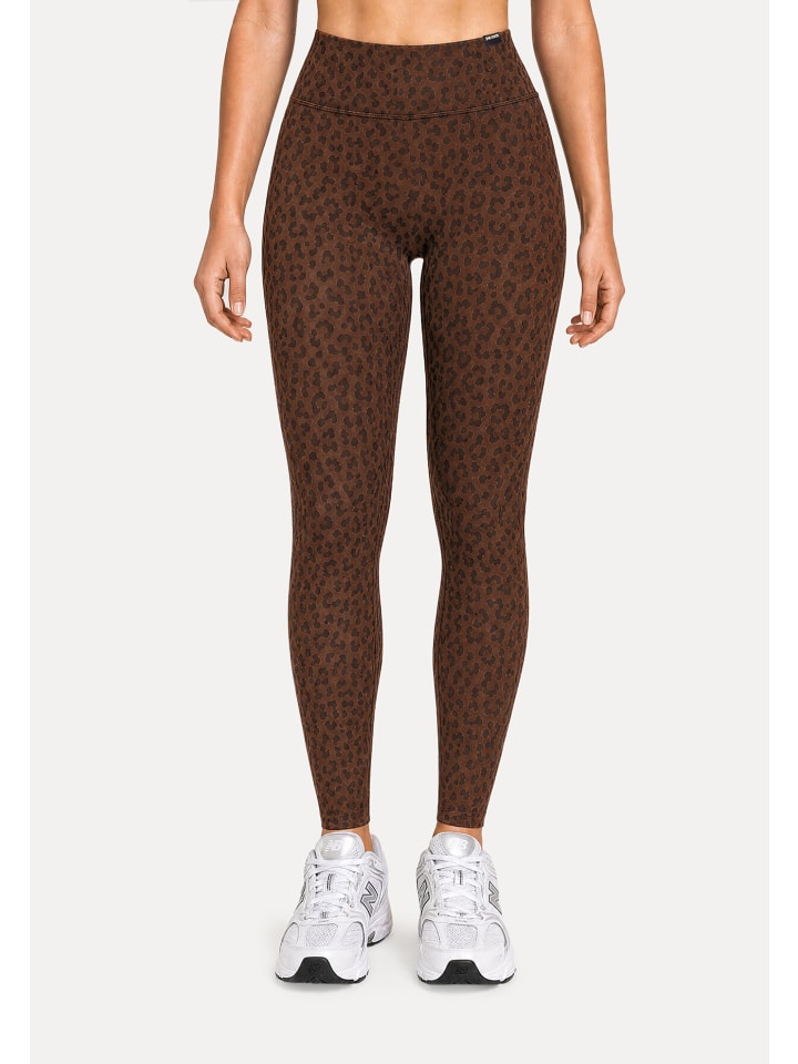 LEO Leggings Velvara in Braun Leo