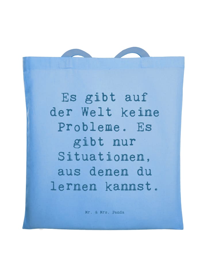 Shopper Bag Spruch Erleuchtung finden mit Spruch in Sky Blue