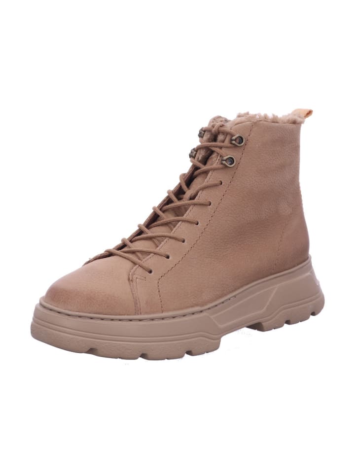 Damen Winterschuhe warm 0078-5497-018/Schnürbootie in Braun
