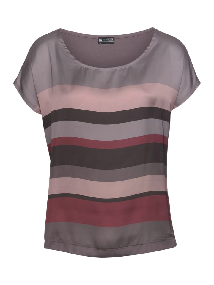Shirtbluse in mauve-gestreift