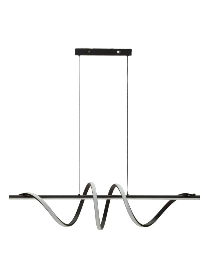 Schwarzer LED-Kronleuchter aus Metall mit 3 Leuchten, 101 x 25 x 30 x 150 cm