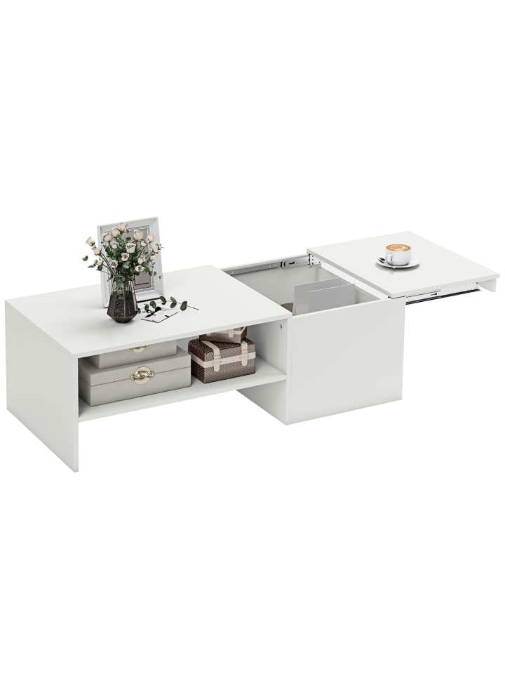 Kaffeetisch in Weiß 110L x 52B x 36H cm