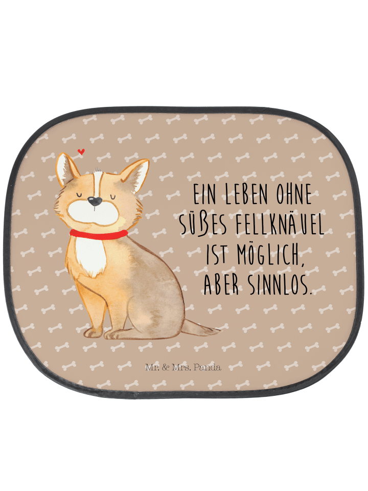 Auto Sonnenschutz Hund Glück mit Spruch in Hundeglück