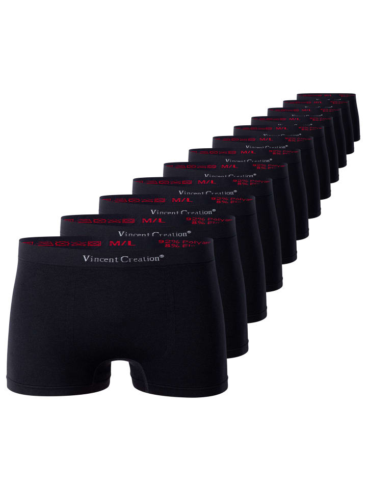 Boxershorts 12er Pack, Microfaser - Seamless in schwarz
