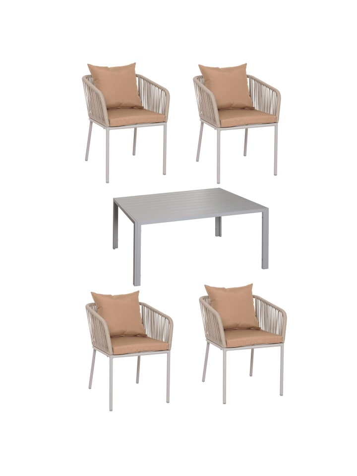 Gartengarnitur N41, Grau Kissen taupe