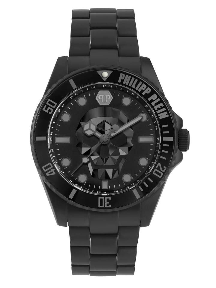 Philipp Plein Herrenuhr The $kull Diver in schwarz