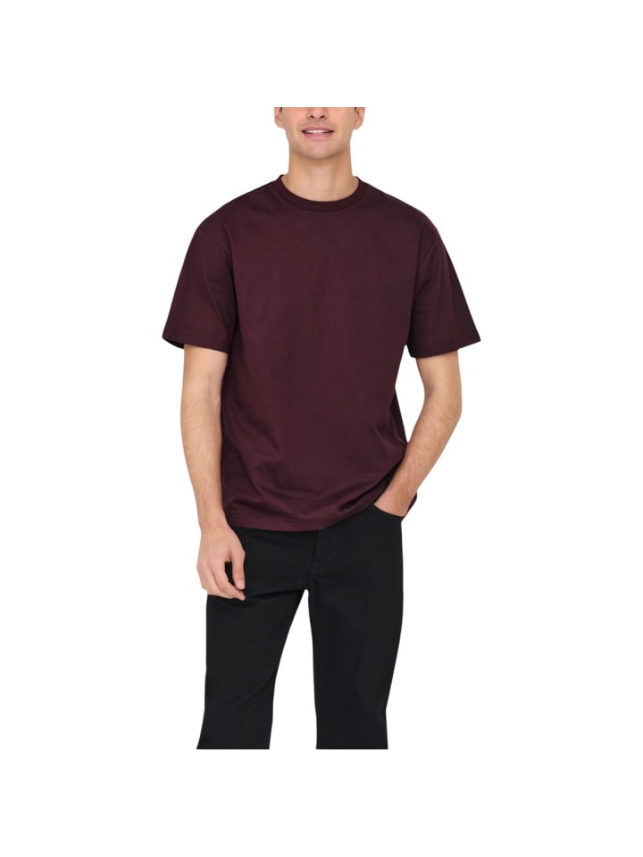 Schwarz , Weiß Bordeaux Bio-Baumwolle T-Shirt