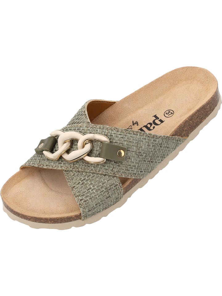 Pantoletten Denalia by Sila Sahin in Olive