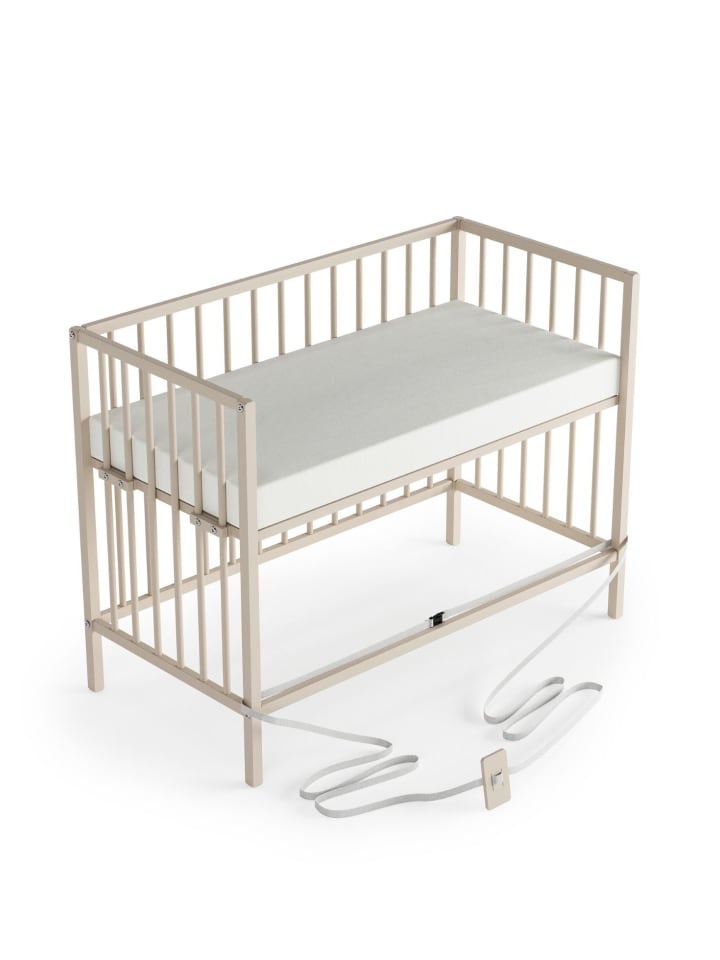 Beistellbett mit Matratze SleepPlus, Rollen & Umbauseite - sahara dust - Dreamy