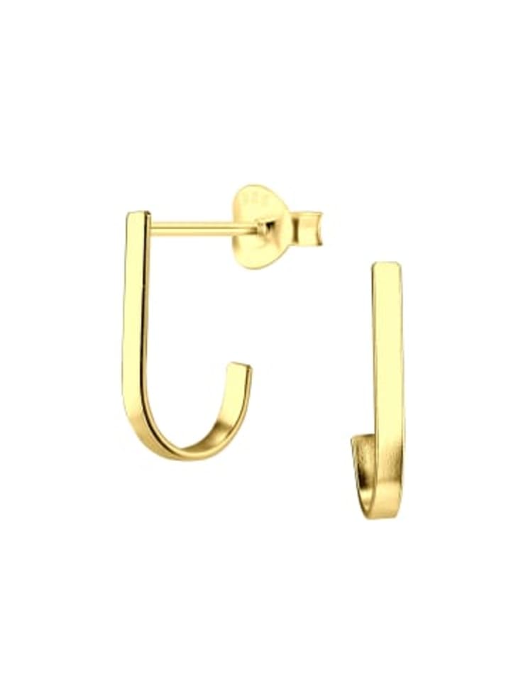 Creolen halboffen in Gold aus 925 Sterling Silber, 2-tlg. in gold