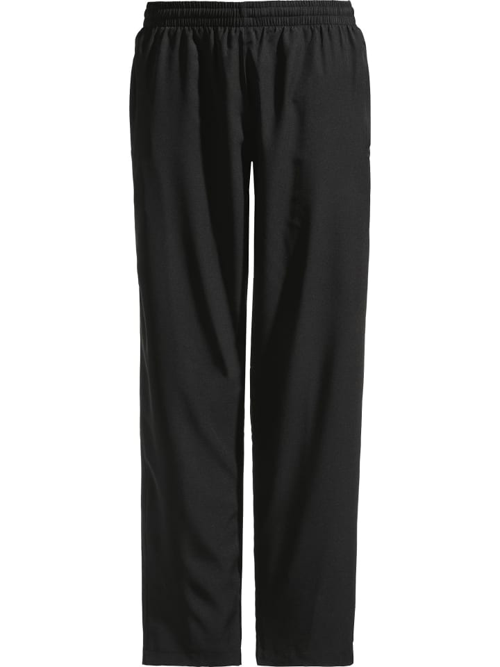 Microfaser Freizeithose, lang in schwarz
