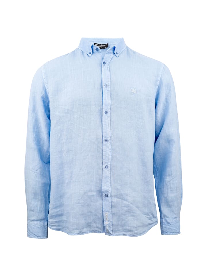 Leinen Hemd Style blau