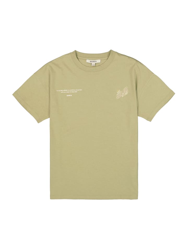 Kurzarm T-Shirt Teenager mit Rückenprint in spring army