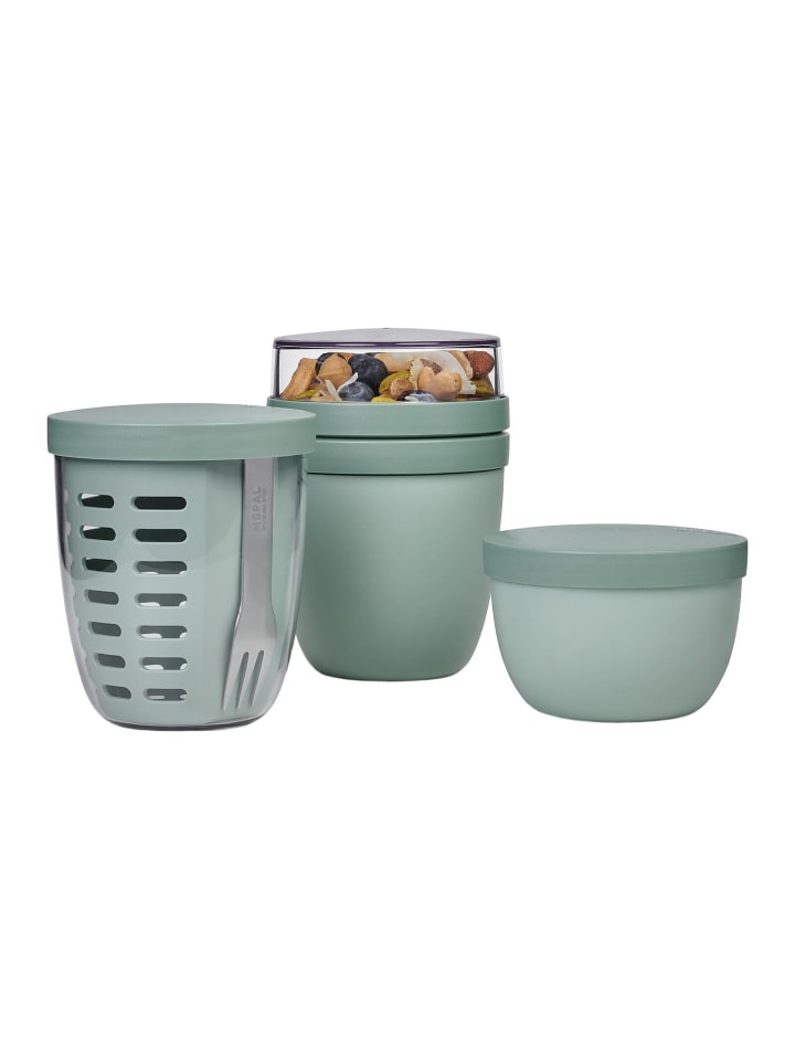 3-tlg. Lunchpot, Fruitpot und Snackpot Ellipse in Nordic Sage