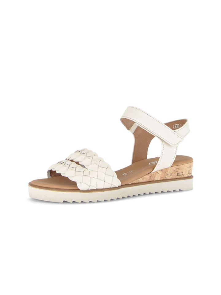 Keilsandaletten in creme