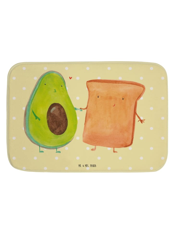 Badematte Avocado Toast ohne Spruch in Gelb Pastell