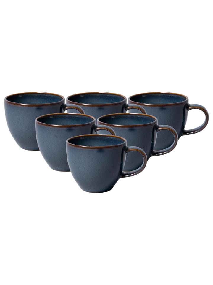 6er Set Espressotassen Crafted Denim in Dunkelblau 60 ml