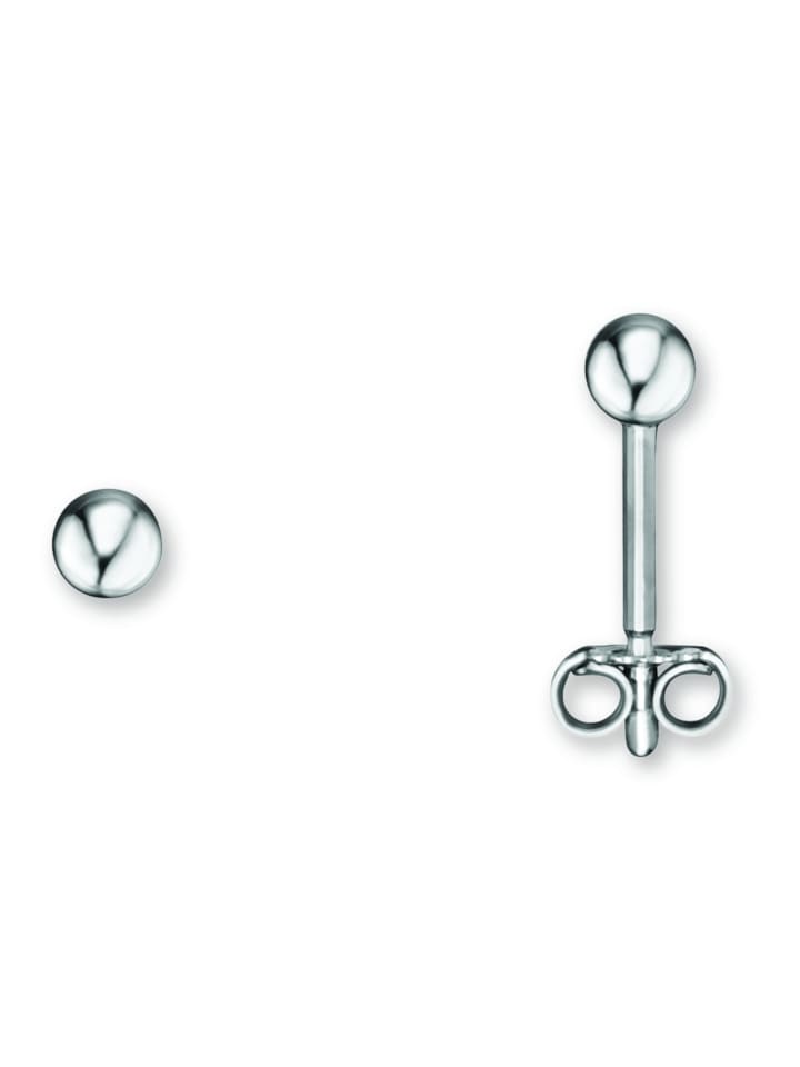 Kugel Ohrringe   Ohrstecker aus 925 Silber in silber