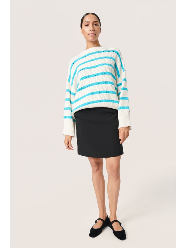 Strickpullover SLRavalina Lockere Passform in White and Sea Jet Stripe