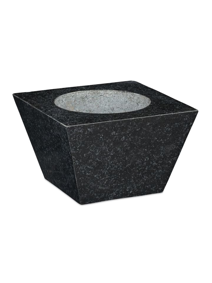 Mörser mit Stößel in Schwarz - (B)19,5 x (T)19,5 cm