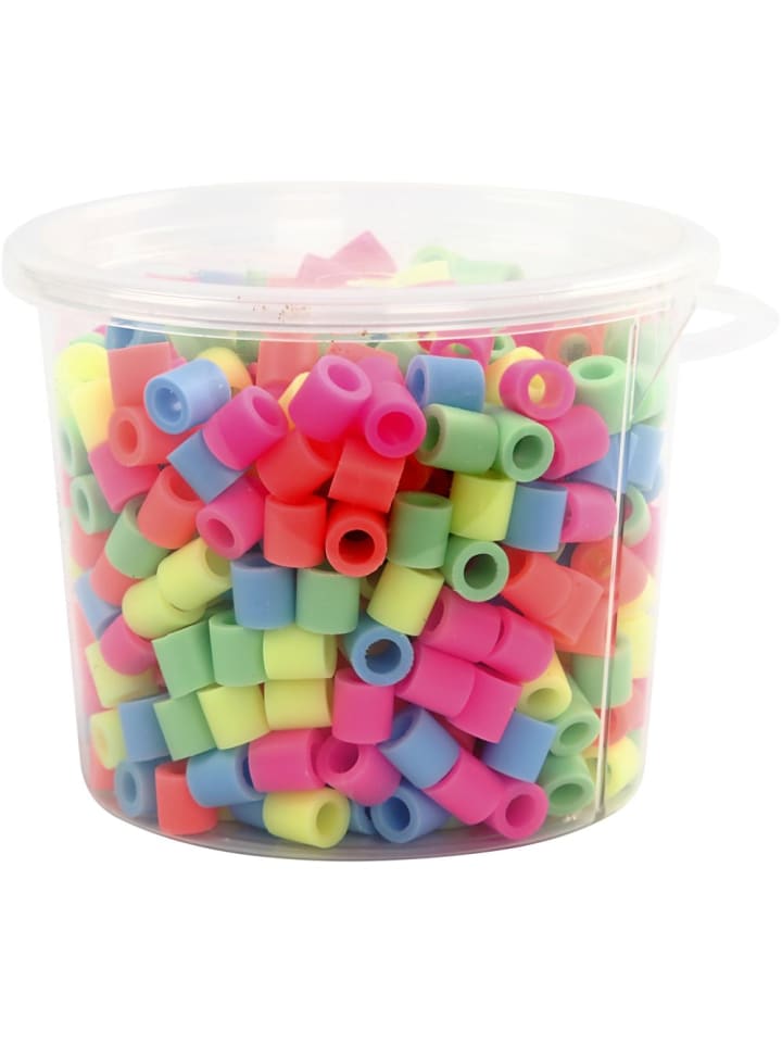 Jumbo Beads Bügelperlen im Eimer, Ø 10mm, 550 Stk., Pastell Mix - ab 3 Jahren