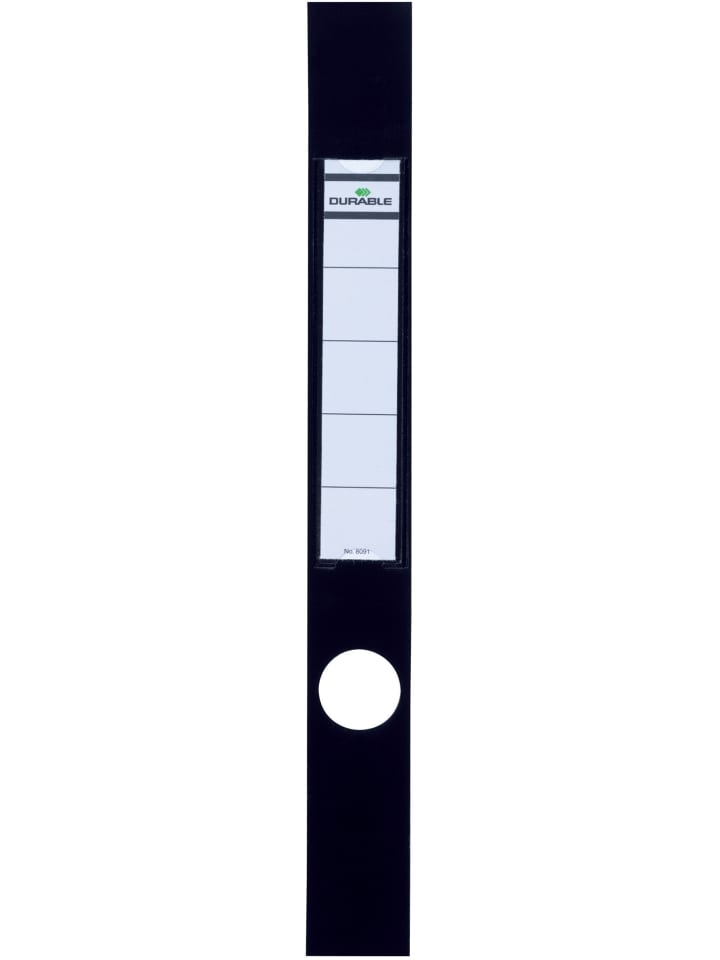 Ordnerrückenschild Ordofix schmal 40x390mm schwarz Packung mit 10 St...