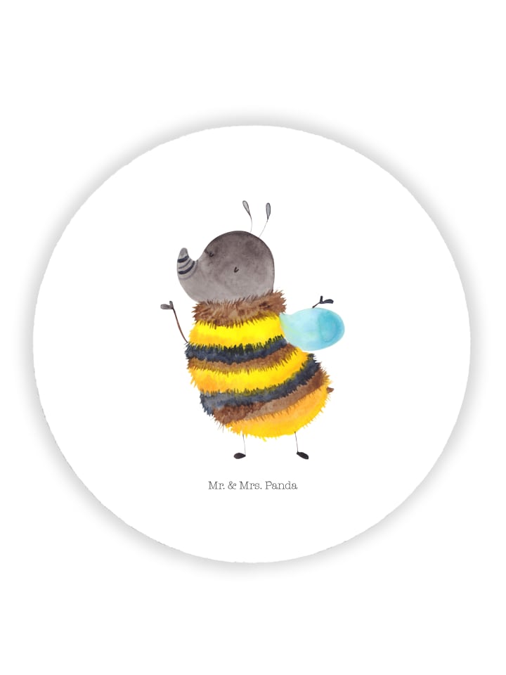 Magnet Hummel flauschig ohne Spruch in Weiß