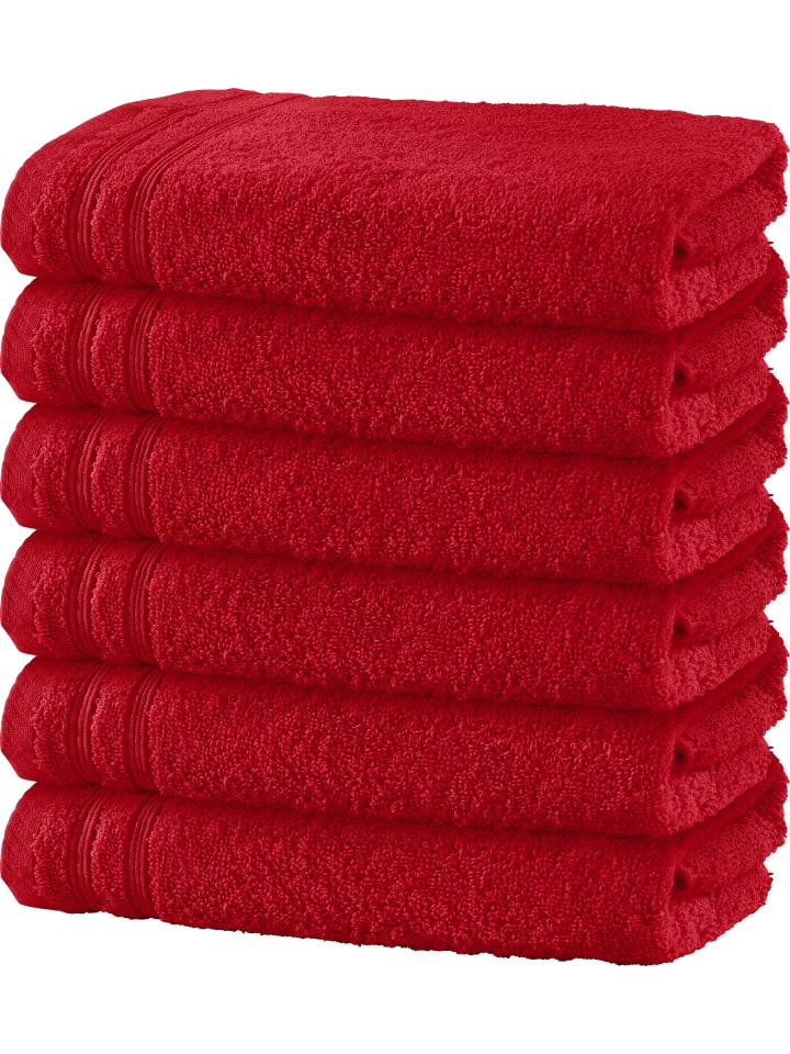 Badetuch 6er-Pack Heidelberg in rot