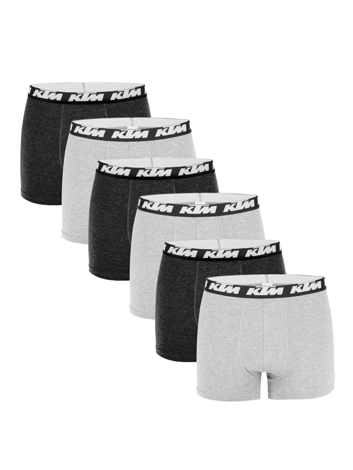 Boxershorts Pack X2 Boxer Man Cotton 6P in Dark Grey / Light Grey