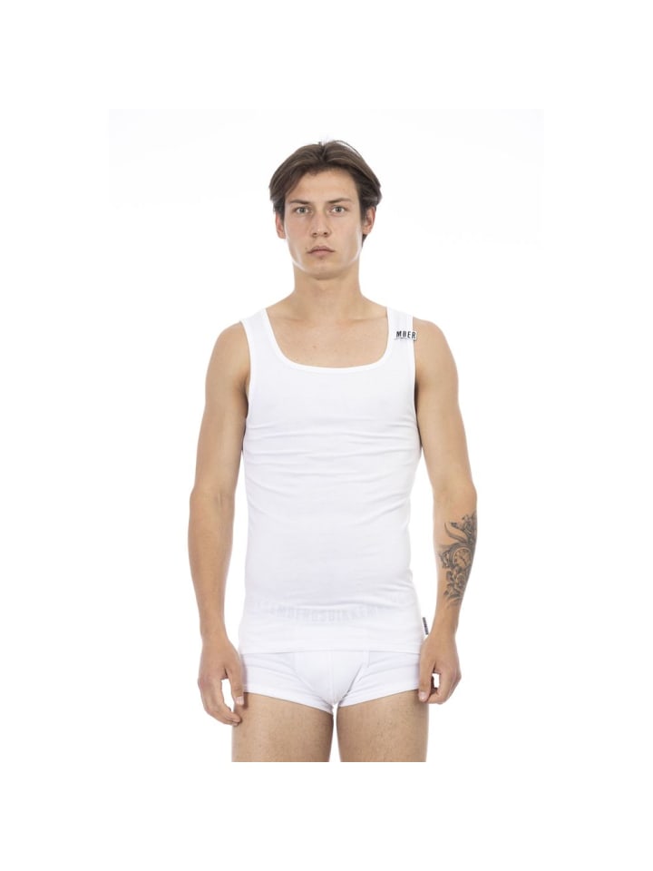 Weiß Baumwolle Herren Tank Top