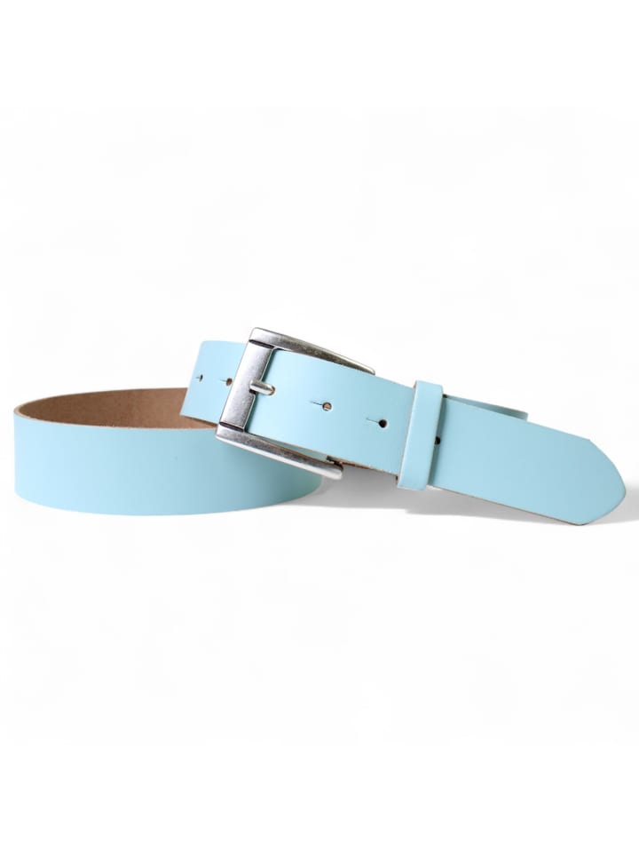 Ledergürtel 4cm in Aqua