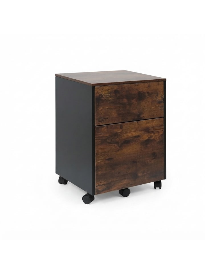 Rollcontainer in Braun/ Schwarz - (B)40 x (H)57 x (T)40 cm