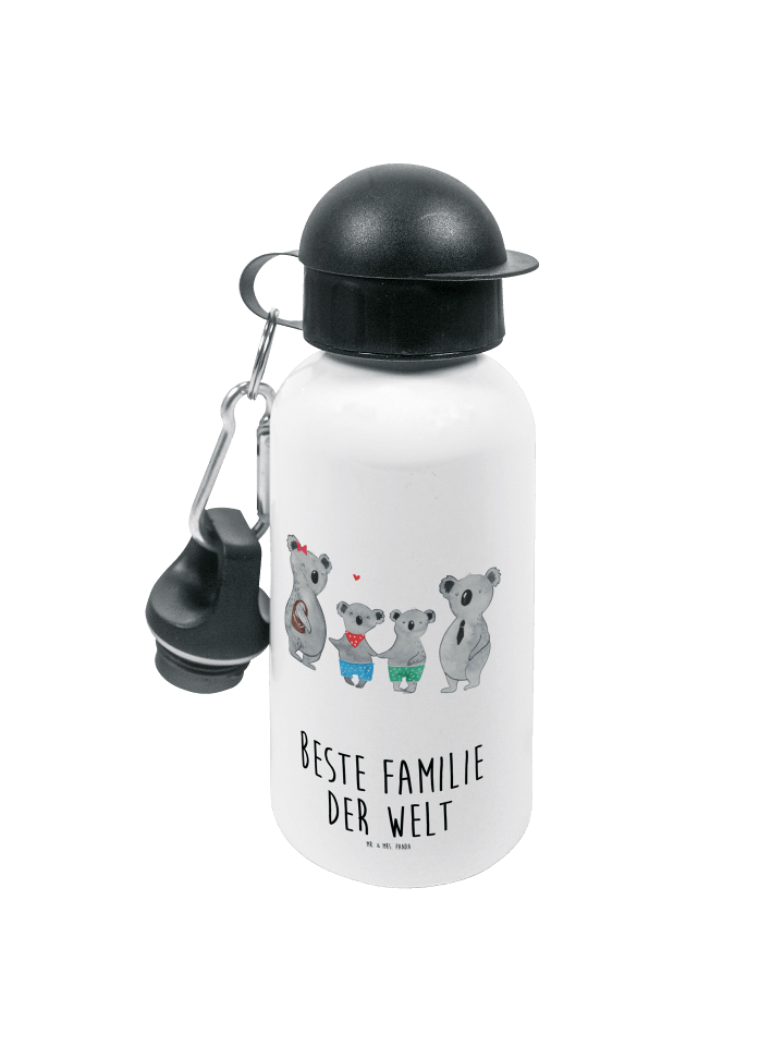 Trinkflasche Koala Familie zwei mit Spruch in Weiß