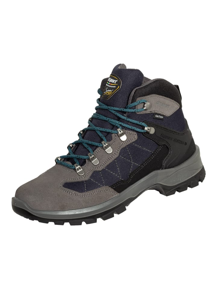 Wanderschuhe Schnürstiefel Gritex in anthrazit/blau in anthrazit/blau