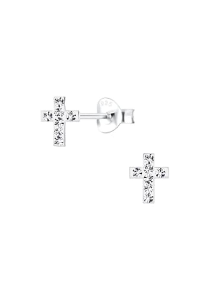 Silber Ohrringe 925 Kreuz 0,5 cm x 0,6 cm