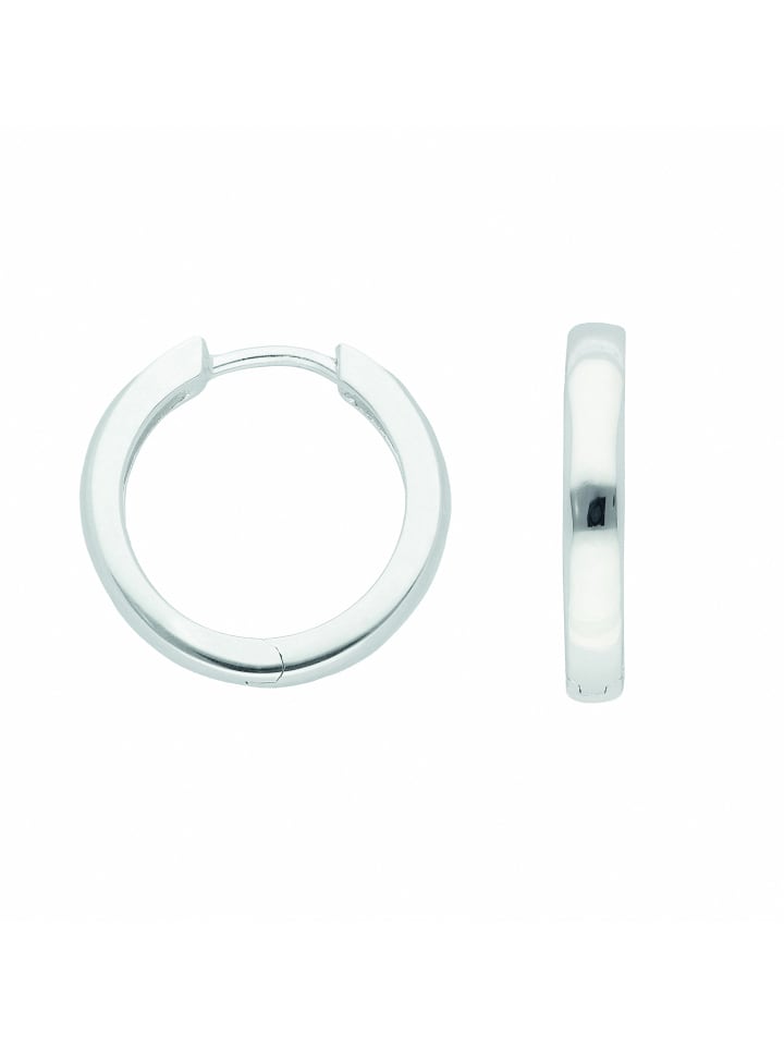 Damen 925 Silber Ohrringe / Creolen Ø 17 mm in silber