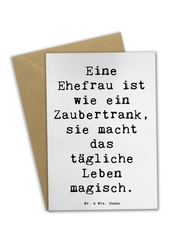 Grußkarte Magische Ehefrau mit Spruch in Weiß