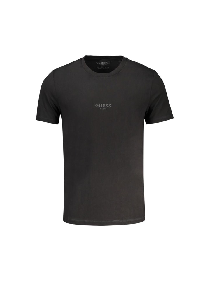Schwarz Baumwolle Herren T-Shirt