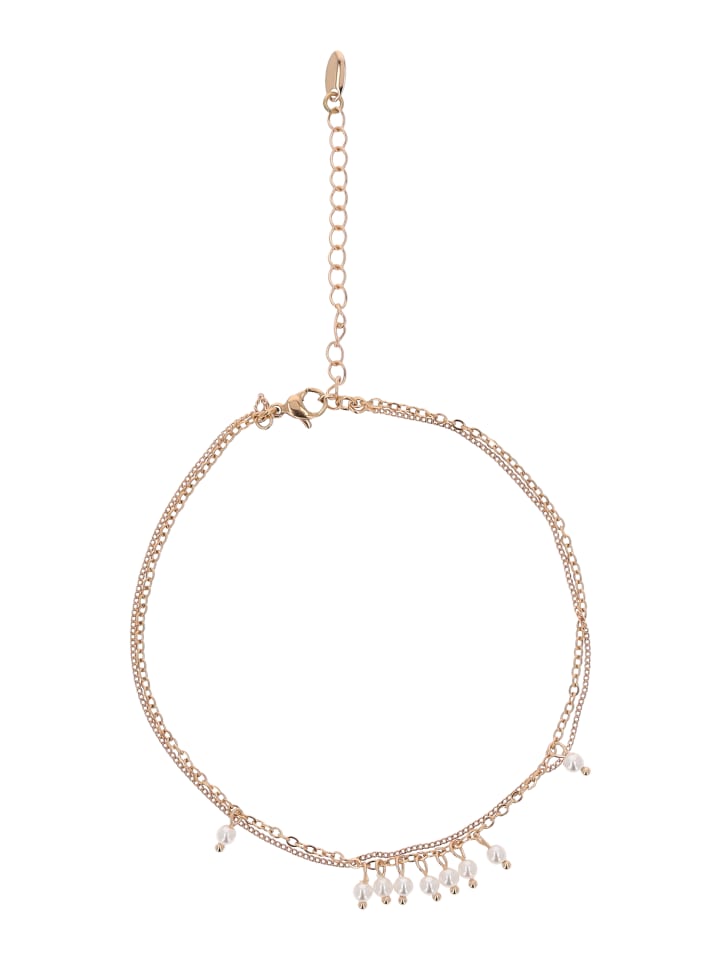 Women Anklet in Rose Gold White
