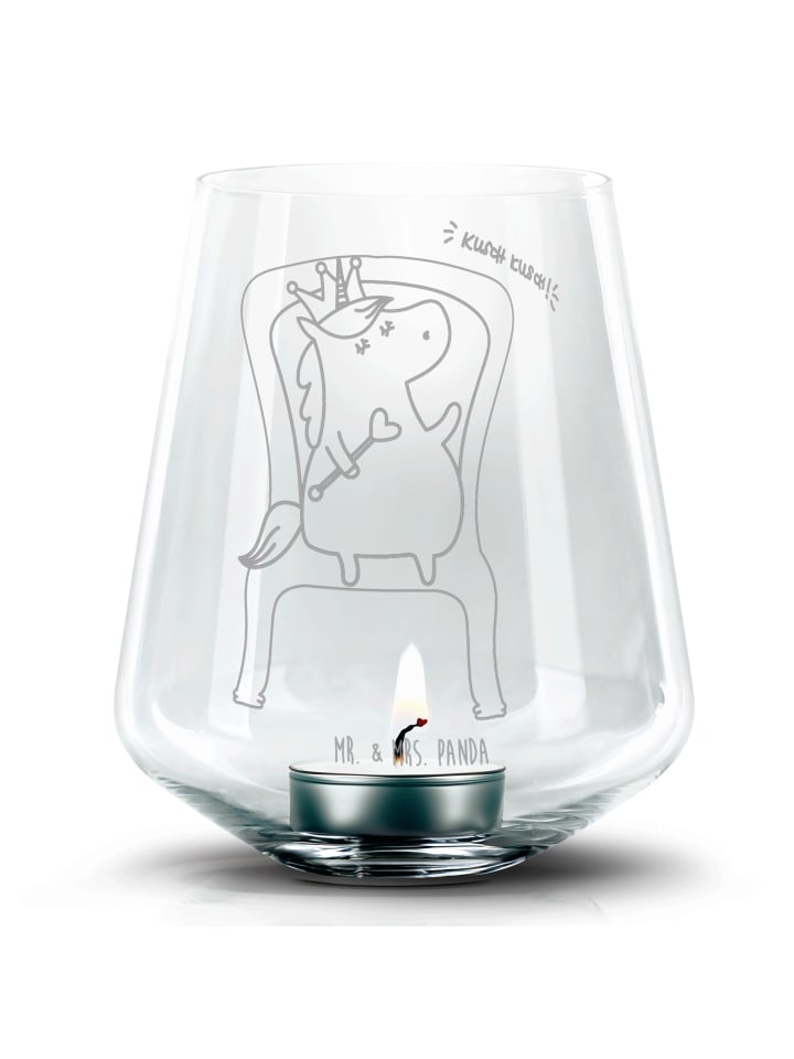 Kerzenhalter Einhorn König ohne Spruch in Transparent