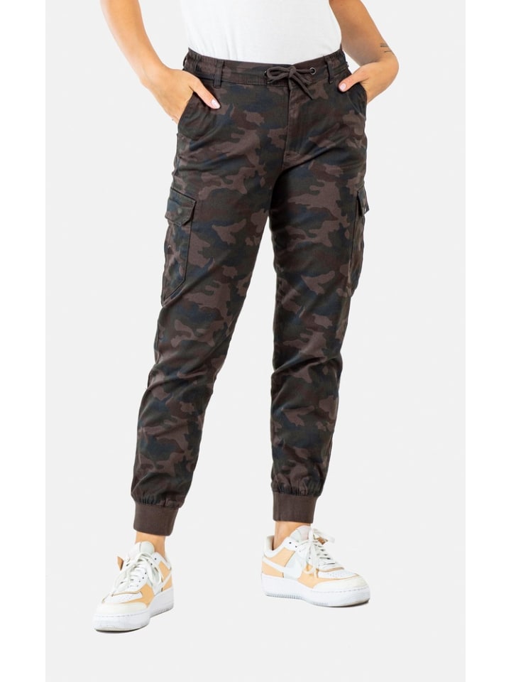 Cargohose "Reflex Women Rib Cargo" in Schwarz