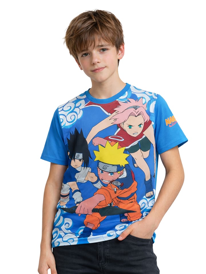 Naruto T-Shirt Susake Sakura Oberteil Shirt kurzärmlig in blau