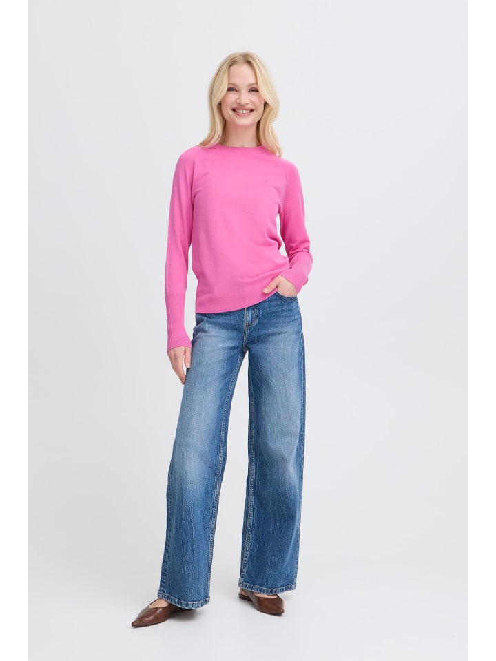 Strickpullover langarm BYMMORLA Tight fit in Phlox Pink