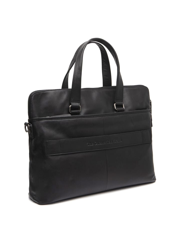 Elvas Aktentasche Leder 40 cm Laptopfach black