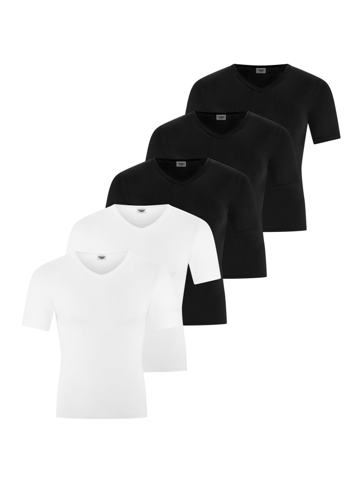 Unterhemd / Shirt Kurzarm Sky.line in Schwarz / weiß