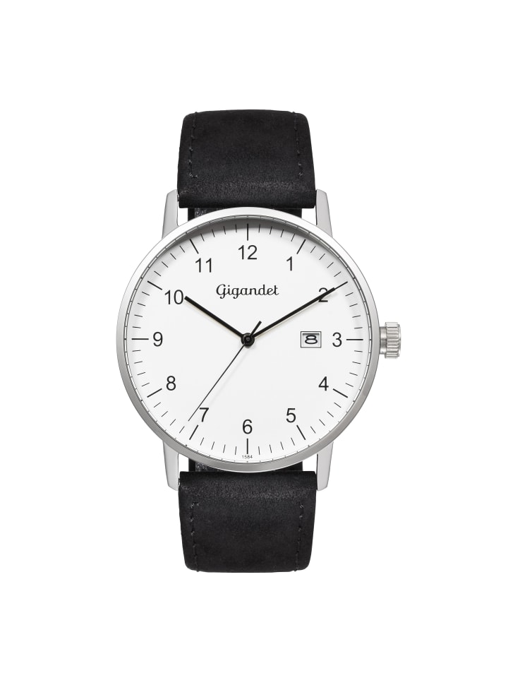 Quarzuhr Herrenuhr "MINIMALISM" in Schwarz/Silber